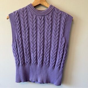 Frank & Oak Knit Sweater Vest Purple Size Small